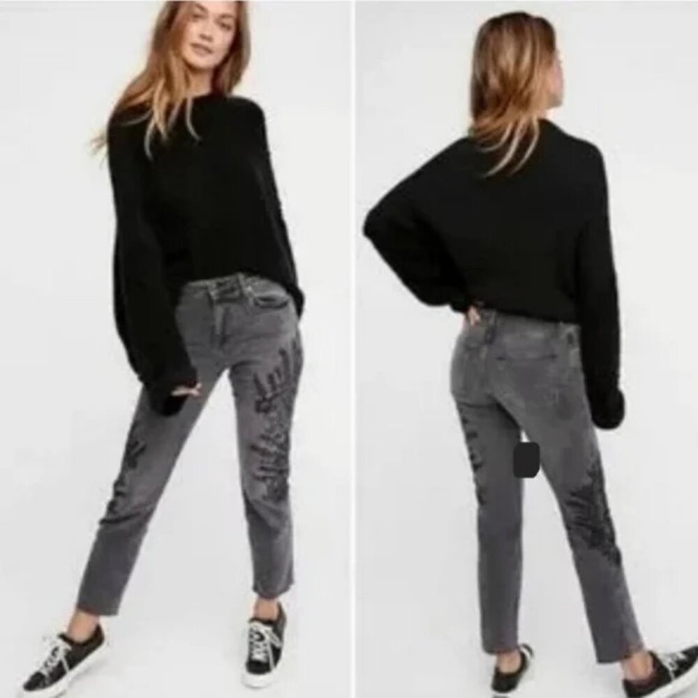 We the Free floral embroidered jeans